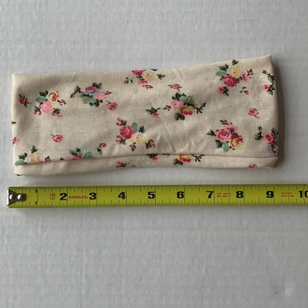 3x$15 Beige Cream Off‑White Floral Fabric Hair Headband Women’s Accessory